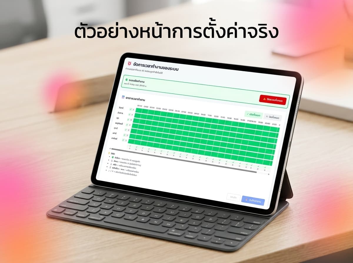 ตัวอย่างหน้าจอตั้งค่าการทำงานของระบบ