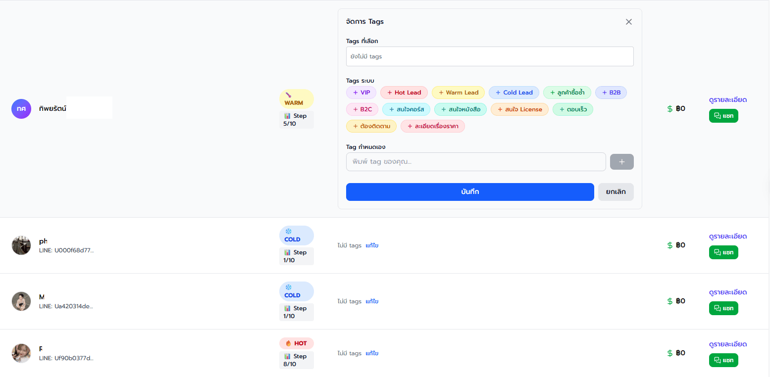 CRM ติด Tag และจัดกลุ่มลูกค้า