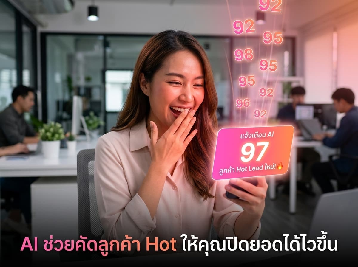 ทีมขายได้รับการแจ้งเตือนเมื่อลูกค้าเป็น Hot Lead